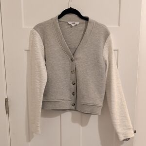 Jack by BB Dakota Two-Tone Cardigan in Gray and Cream